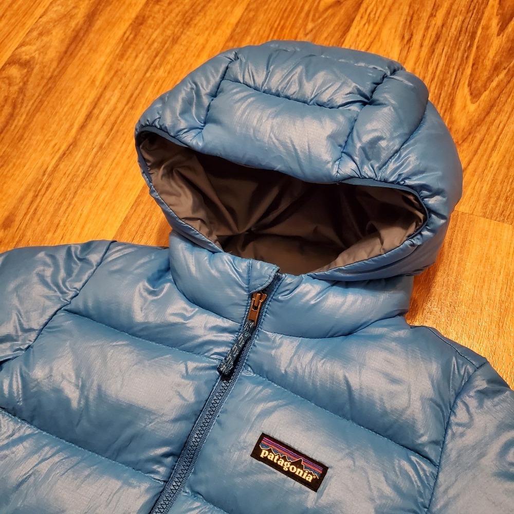 Patagonia Puffer Jacket Kids 12-18M Blue Hi-Loft Down Hoody NetPlus Quilted